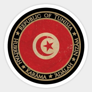 Vintage Republic of Tunisia Africa African Flag Sticker